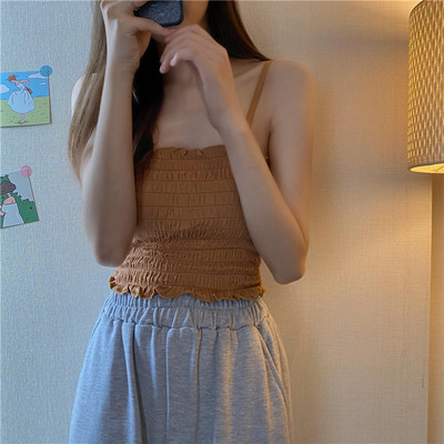 Maieu de damă elastic cu bretele subțiri