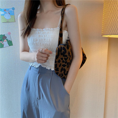 Maieu de damă elastic cu bretele subțiri