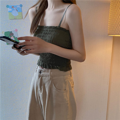 Maieu de damă elastic cu bretele subțiri