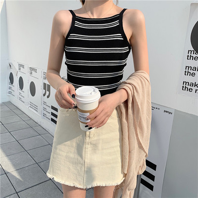 Maieu casual dama cu bretele subtiri - model in dungi sau uni