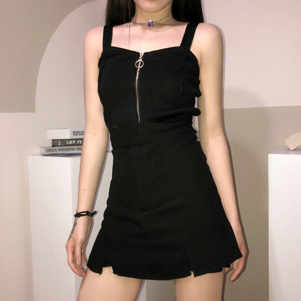 Maieu casual dama cu fermoar si bretele