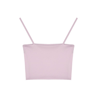 Καθημερινή γυναικεία κοντή μπλούζα με λεπτά τιραντάκια - διάφορα χρώματα