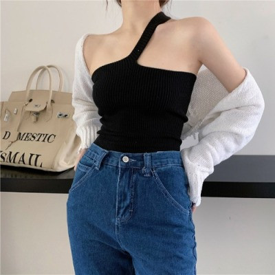 Maieu de damă cu curea în alb-negru