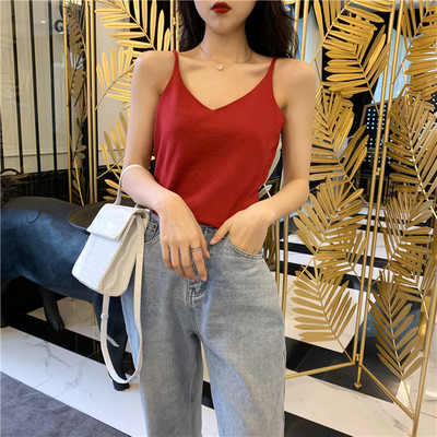 Καλοκαιρινό γυναικείο καθημερινό μοντέρνο αμάνικο με λεπτά τιραντάκια και με ντεκολτέ