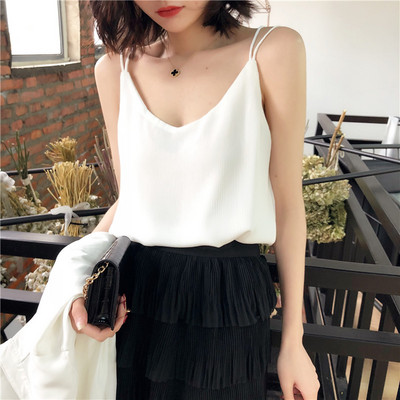 Maieu lat din sifon, cu bretele subtiri