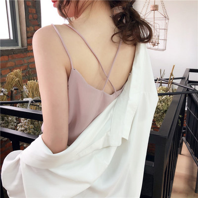 Maieu lat din sifon, cu bretele subtiri