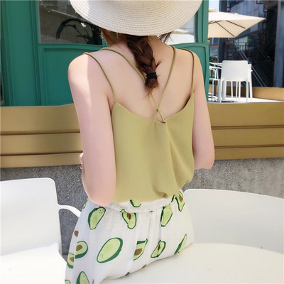 Maieu lat din sifon, cu bretele subtiri