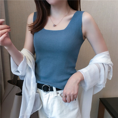 Maieu de damă într-o singură culoare cu bretele largi