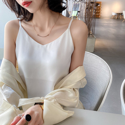 Maieu de damă din satin cu bretele reglabile