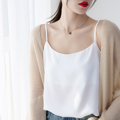 Maieu de damă din satin cu bretele reglabile