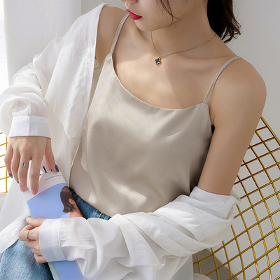 Maieu de damă din satin cu bretele reglabile