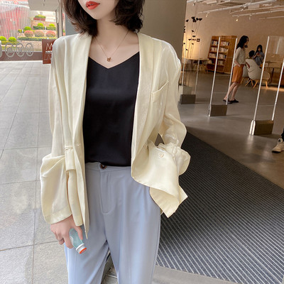 Maieu de damă din satin cu bretele reglabile