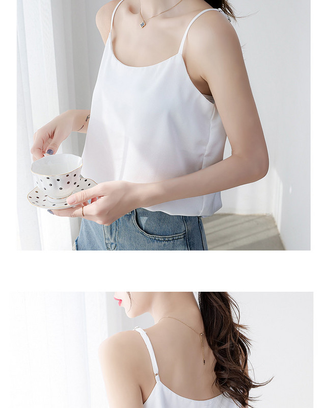 Maieu de damă din satin cu bretele reglabile