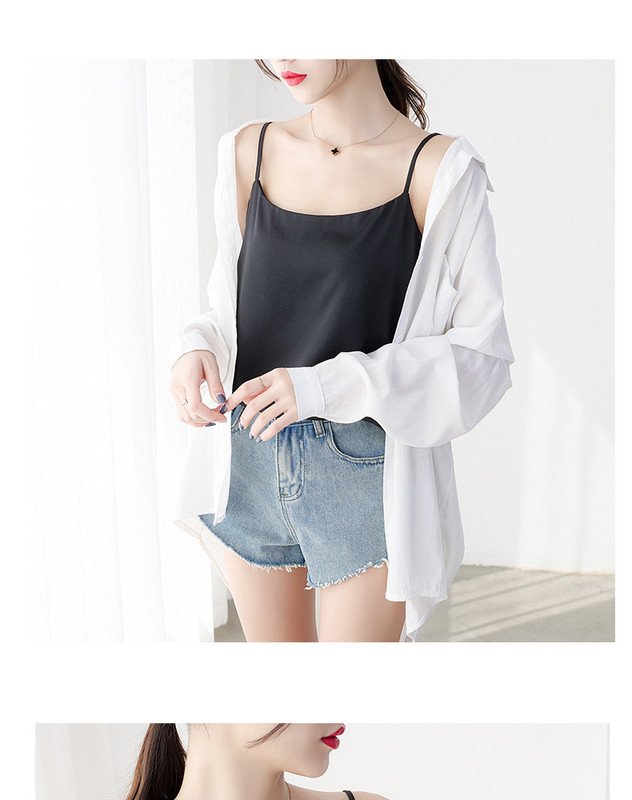 Maieu de damă din satin cu bretele reglabile