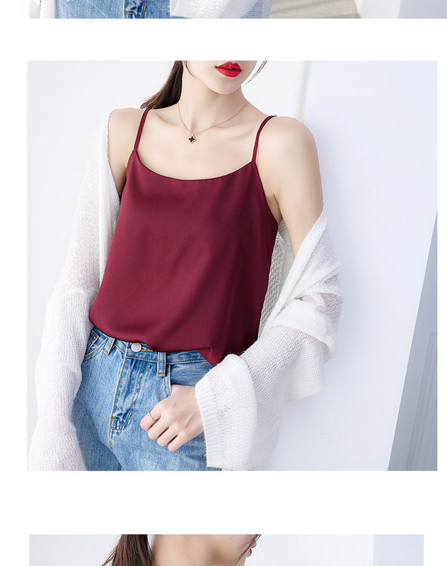 Maieu de damă din satin cu bretele reglabile