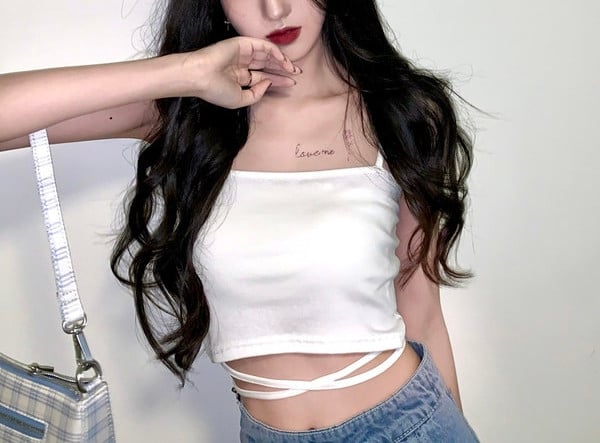 Maieu de dama cu cravate si bretele subtiri in mai multe culori