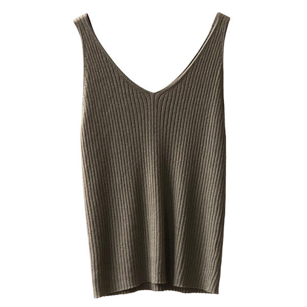 Γυναικείο καθημερινό μοντέρνο αμάνικο με λεπτά τιραντάκια με ντεκολτέ 