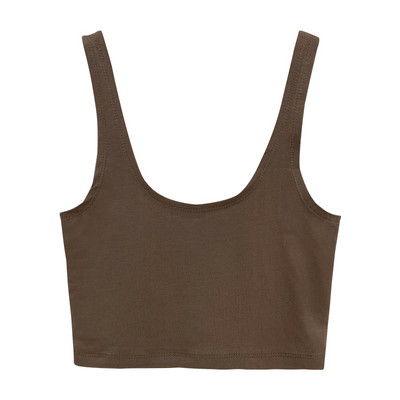 Top de damă scurt model nou cu decolteu rotund în mai multe culori