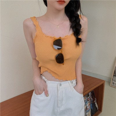 Kratka ženska ljetna majica bez rukava s okruglim izrezom