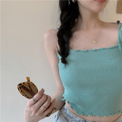 Kratka ženska ljetna majica bez rukava s okruglim izrezom