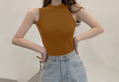 Maieu casual de damă, cu guler semi-înalt