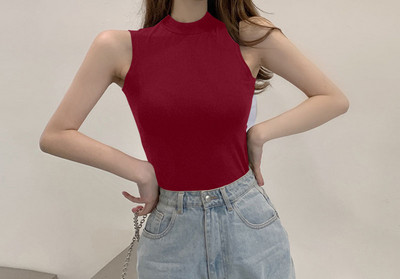 Maieu casual de damă, cu guler semi-înalt