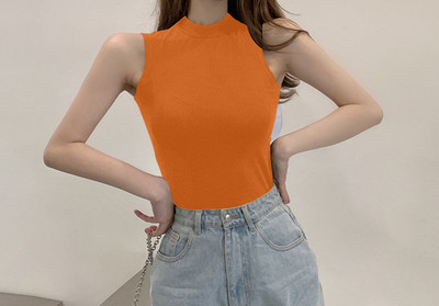 Maieu casual de damă, cu guler semi-înalt