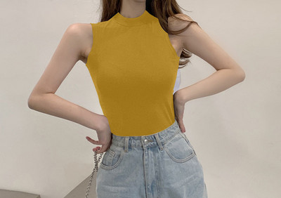 Maieu casual de damă, cu guler semi-înalt