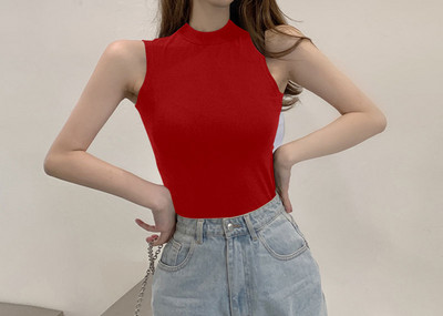 Maieu casual de damă, cu guler semi-înalt