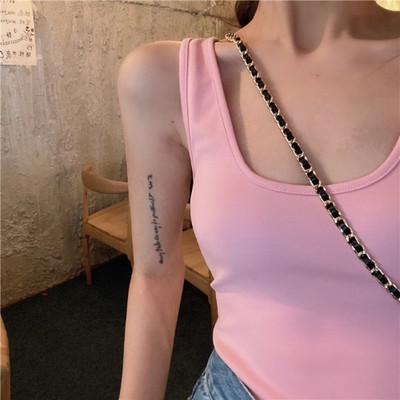 Γυναικεία αμάνικι μπλούζα με φαρδύ τιραντάκι