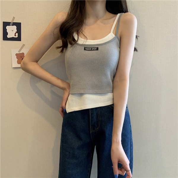 Maiou zilnic din două piese cu bretele subțiri