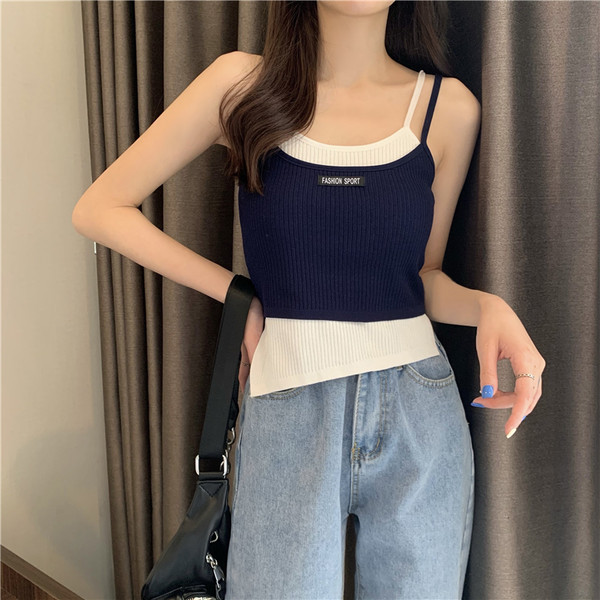 Maiou zilnic din două piese cu bretele subțiri