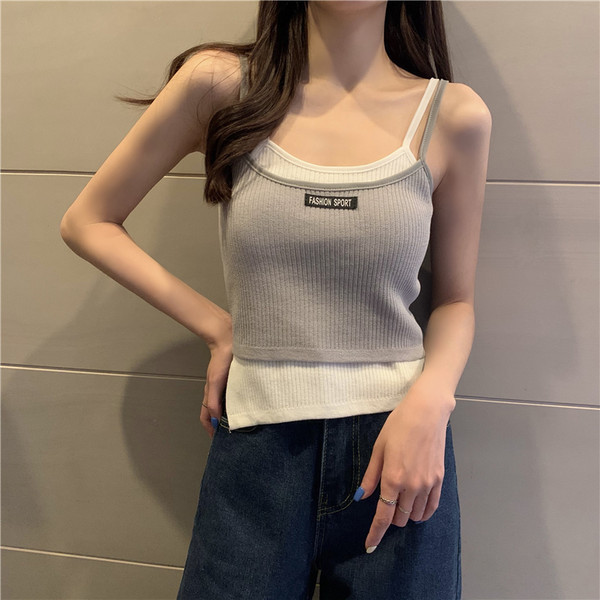 Maiou zilnic din două piese cu bretele subțiri