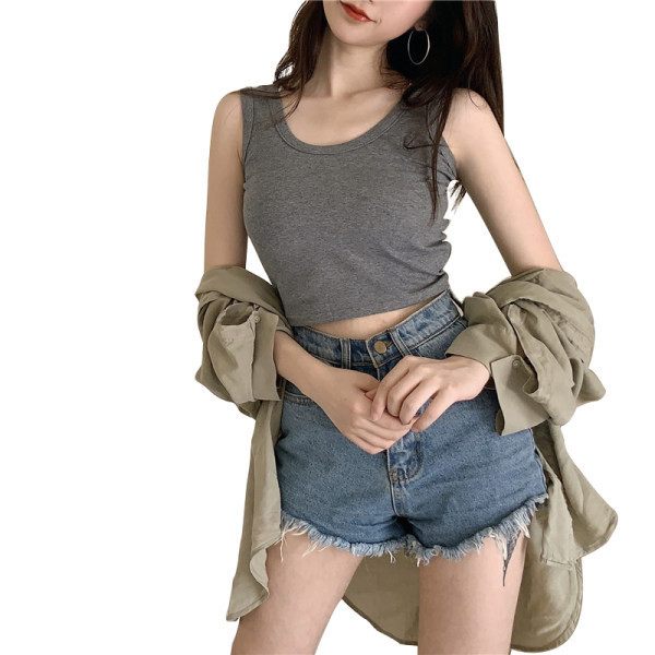 Maieu scurt casual de damă, cu bretele groase