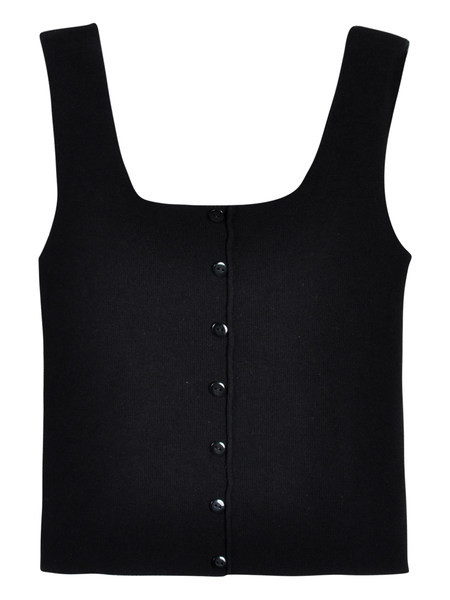 Dnevna majica bez rukava s gumbima i širokim naramenicama