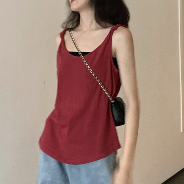 Maieu zilnic cu bretele largi și noduri