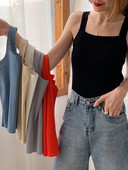 Top de damă simplu, cu decolteu pătrat