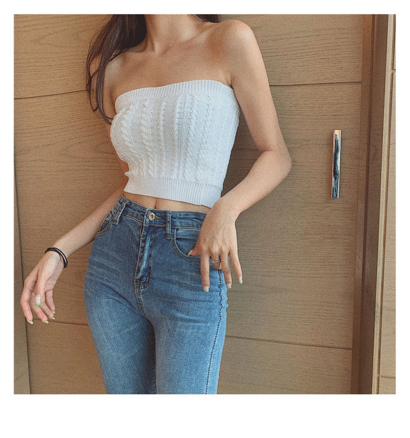 Bustieră modernă de damă în alb și negru