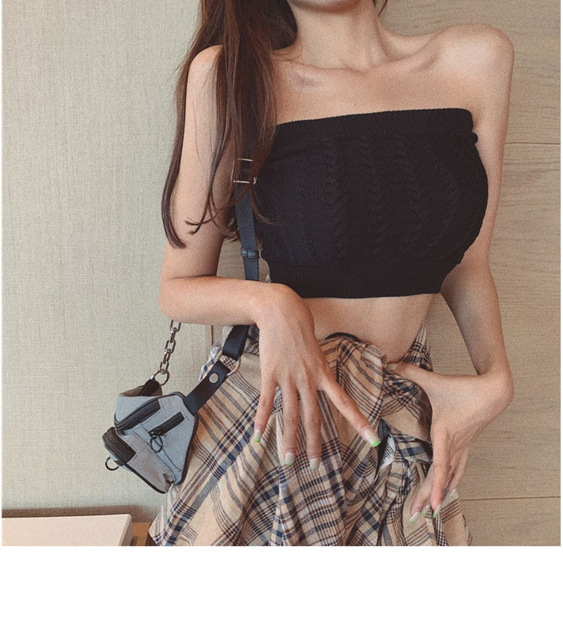 Bustieră modernă de damă în alb și negru