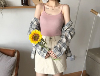 Maieu curat de dama cu bretele subtiri in mai multe culori