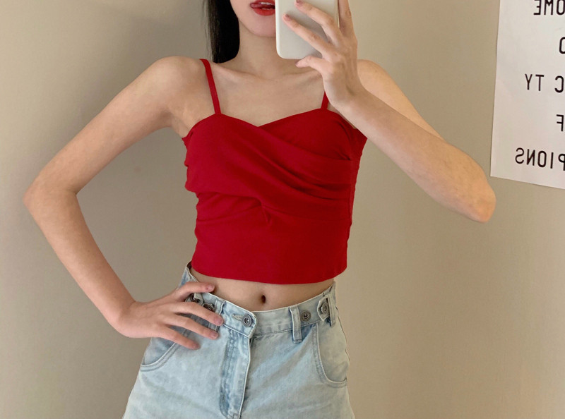 Maieu casual dama cu bretele subtiri