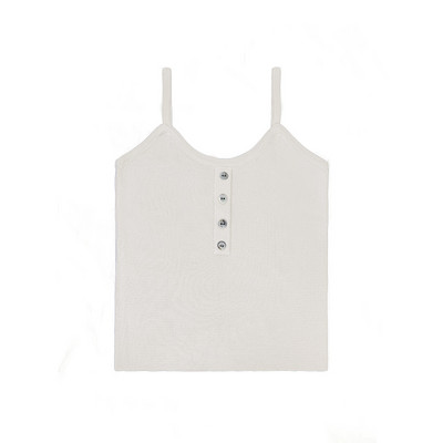 Maiou de damă de zi cu zi cu nasturi și bretele subțiri