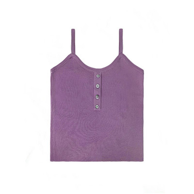 Maiou de damă de zi cu zi cu nasturi și bretele subțiri