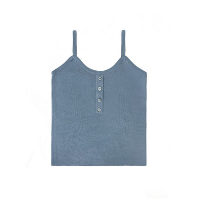 Maiou de damă de zi cu zi cu nasturi și bretele subțiri