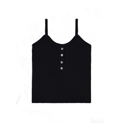 Maiou de damă de zi cu zi cu nasturi și bretele subțiri