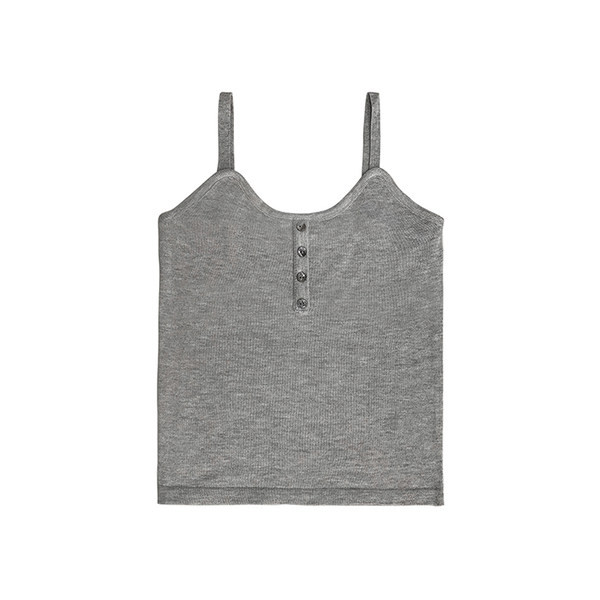 Maiou de damă de zi cu zi cu nasturi și bretele subțiri