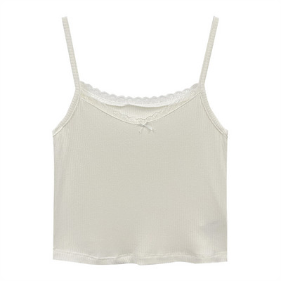 Maieu scurt de damă cu dantelă la decolteu