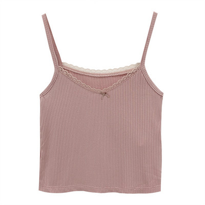 Maieu scurt de damă cu dantelă la decolteu