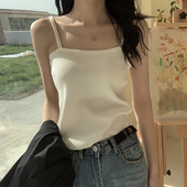 Maieu casual de damă, din catifea, cu decolteu pătrat și bretele subțiri