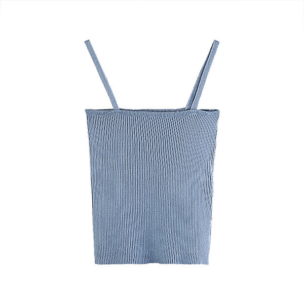 Maieu casual de damă, din catifea, cu decolteu pătrat și bretele subțiri